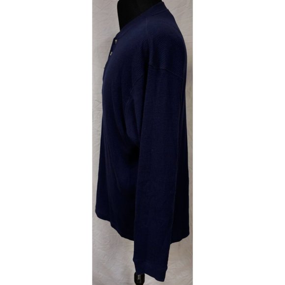 CE Schmidt Workwear Mens Medium Blue Waffle Knit Henley Thermal Shirt - Picture 6 of 11